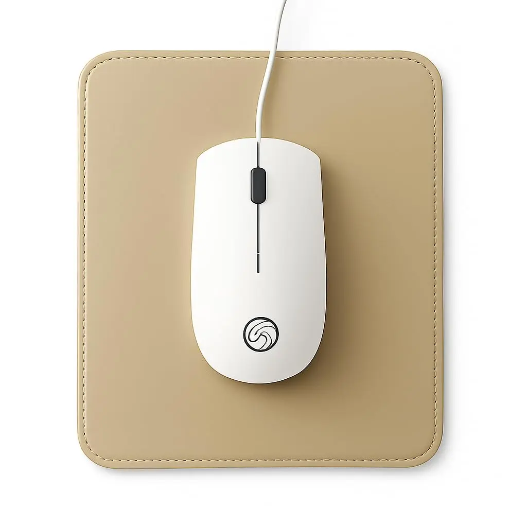 Mouse Pad Pequeno Bege Claro Premium Antiderrapante para Escritório | Antiderrapante Premium Pequeno para Escritório