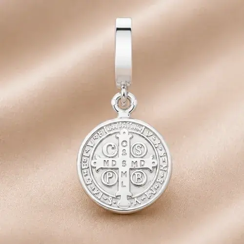 Pingente De Prata 925 Medalha De São Bento Original Clássica