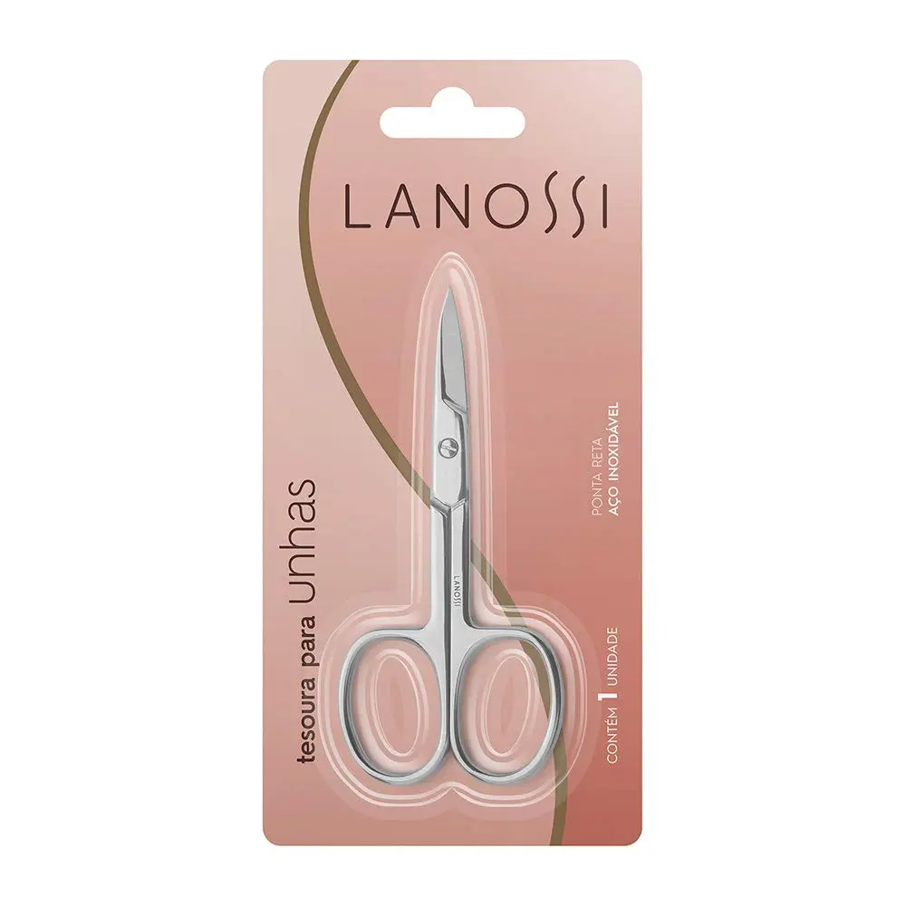 Lanossi - Tesoura em Aço para Unhas Ponta Reta - 1