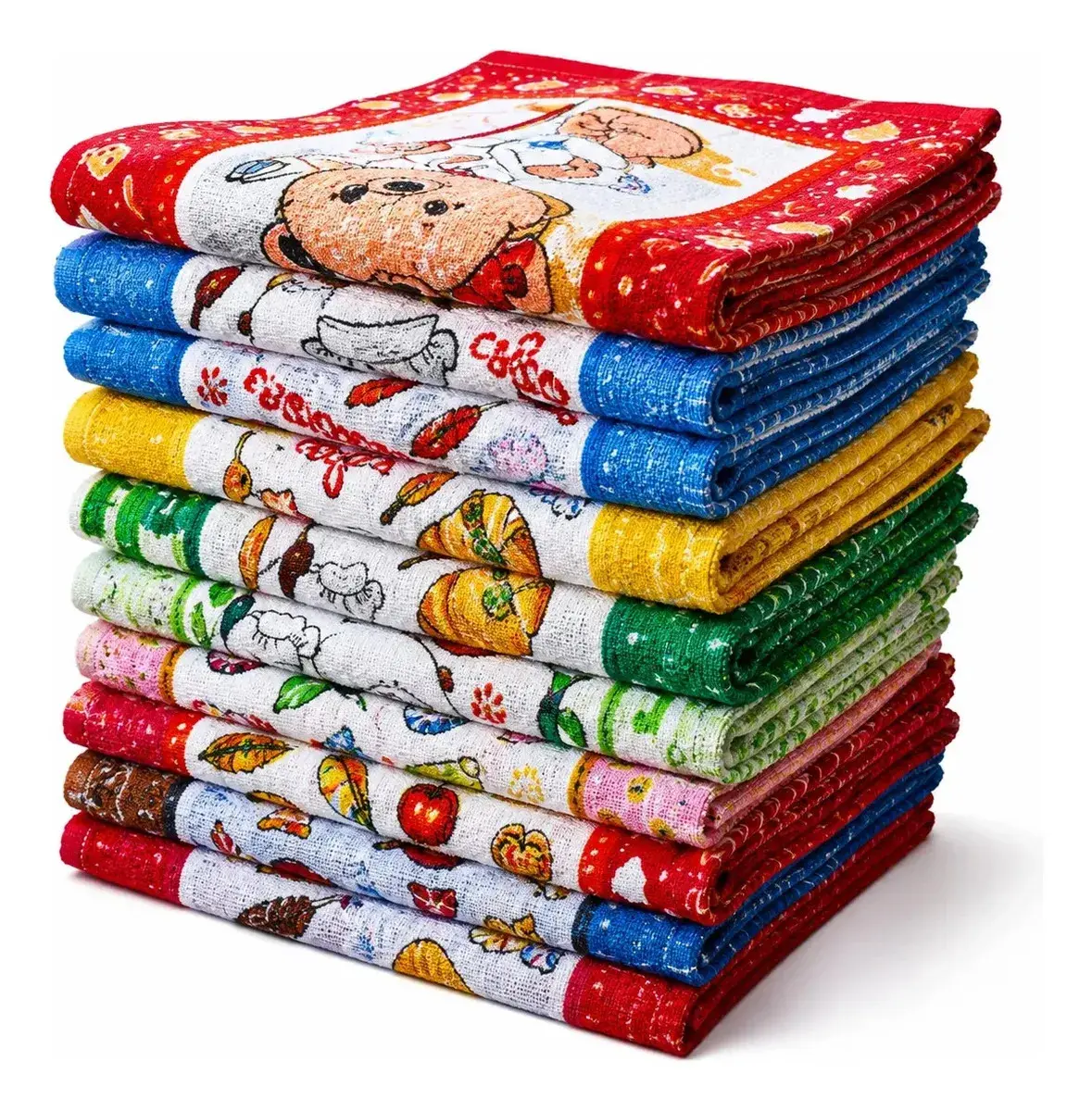 Kit 30 Pano De Copa Prato Estampado Felpudo 41x64cm Grande - 1