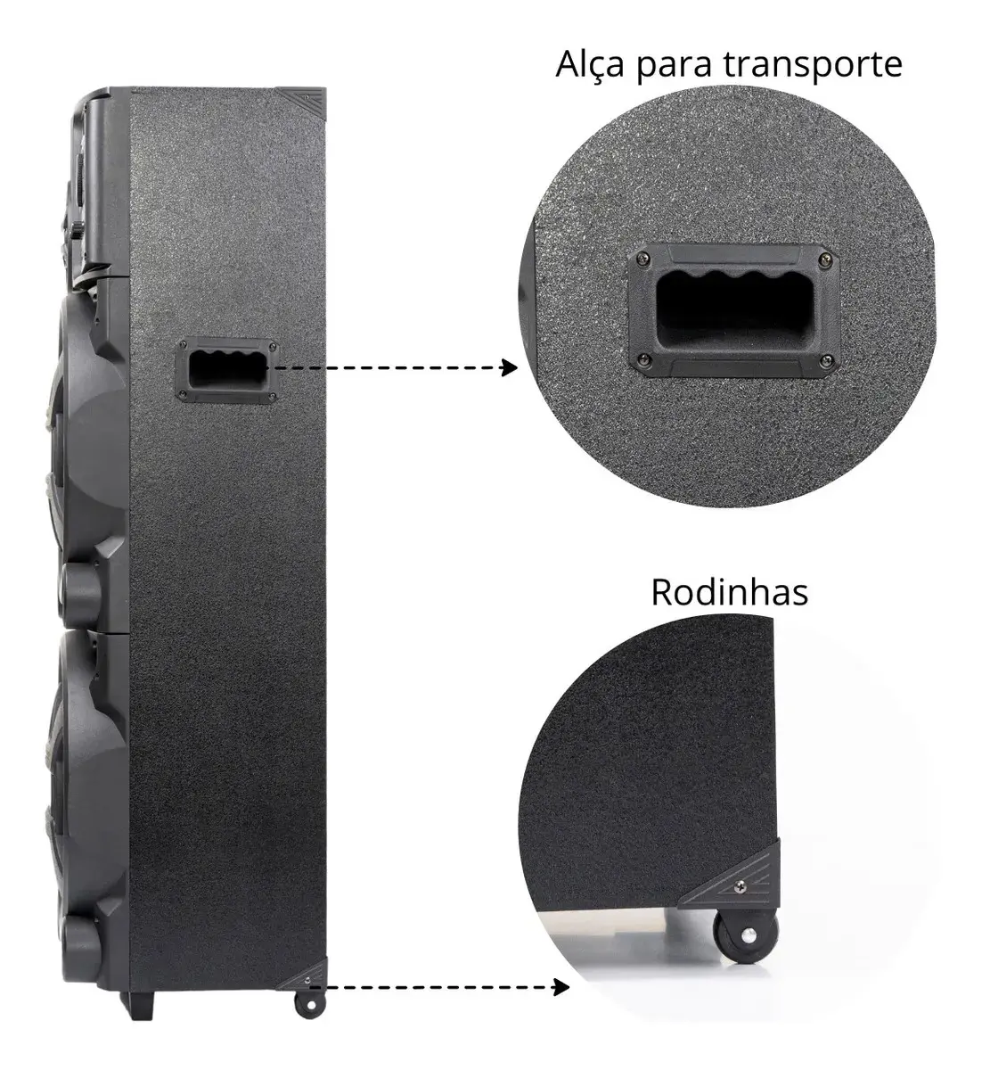 Caixa de Som Amplificada Amvox ACA 2201 Pesadão Black 2200W Woofer 12" Bivolt thumbnail 7