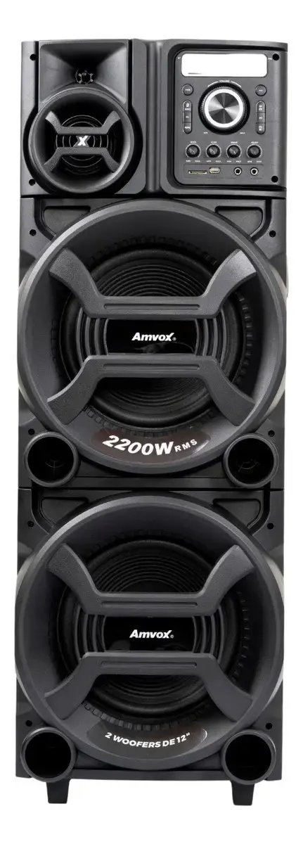 Caixa de Som Amplificada Amvox ACA 2201 Pesadão Black 2200W Woofer 12" Bivolt thumbnail 8