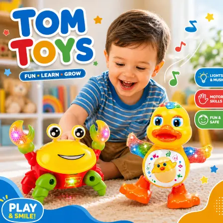 Caranguejo Fujão, Patinho Dançante Brinquedo Infantil Com Luz Som e Movimento - 1