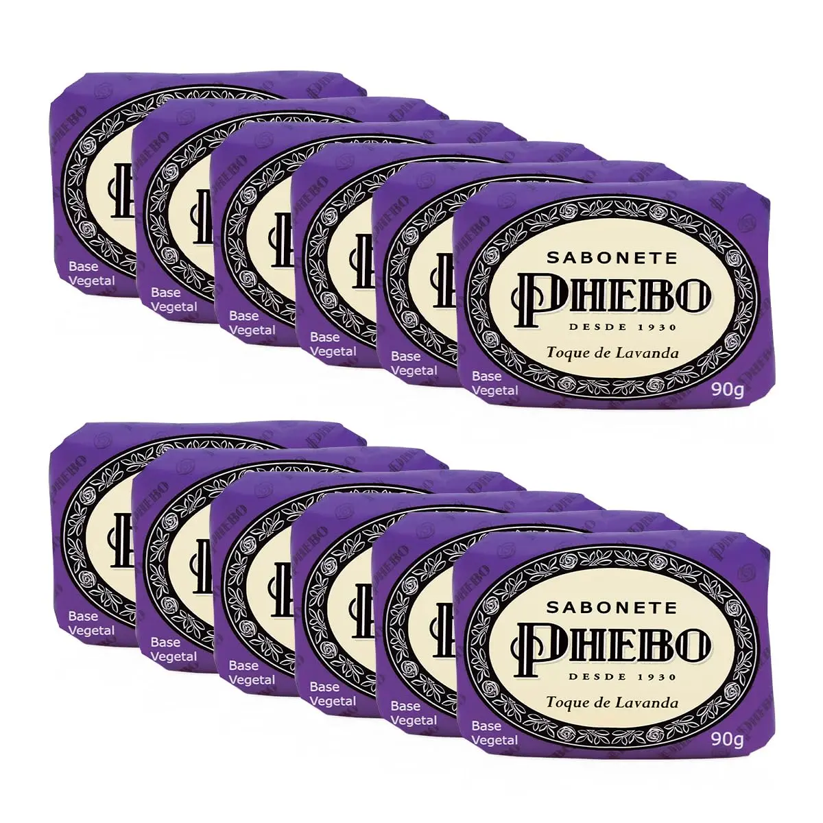 Phebo Sabonete, Toque De Lavanda, 90g, 12 Unidades