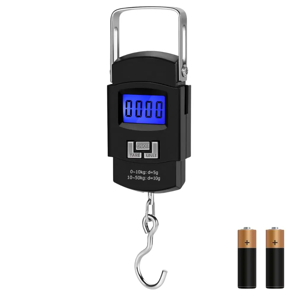 Balança Digital Portátil 50KG Bagagem Pilha Inclusa LCD Alça Reforçada Aço