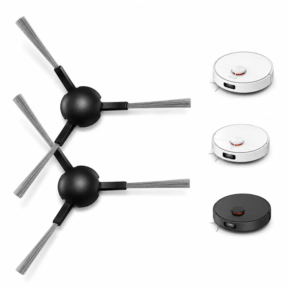 Kit 2 Escova Lateral de 3 Pontas Compatível com Xiaomi Aspirador robo S10 / S20 / X10 / X20 / X10 / S10 X20 MAX PRO / E10 MIJIA 3S / MOP 2S OMNI