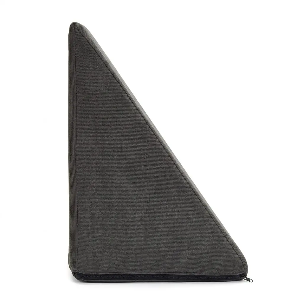 Travesseiro Triangular Espuma Encosto Anatômico Adulto Apoio Costas Repouso Leitura 36x58x34 (Cinza)
