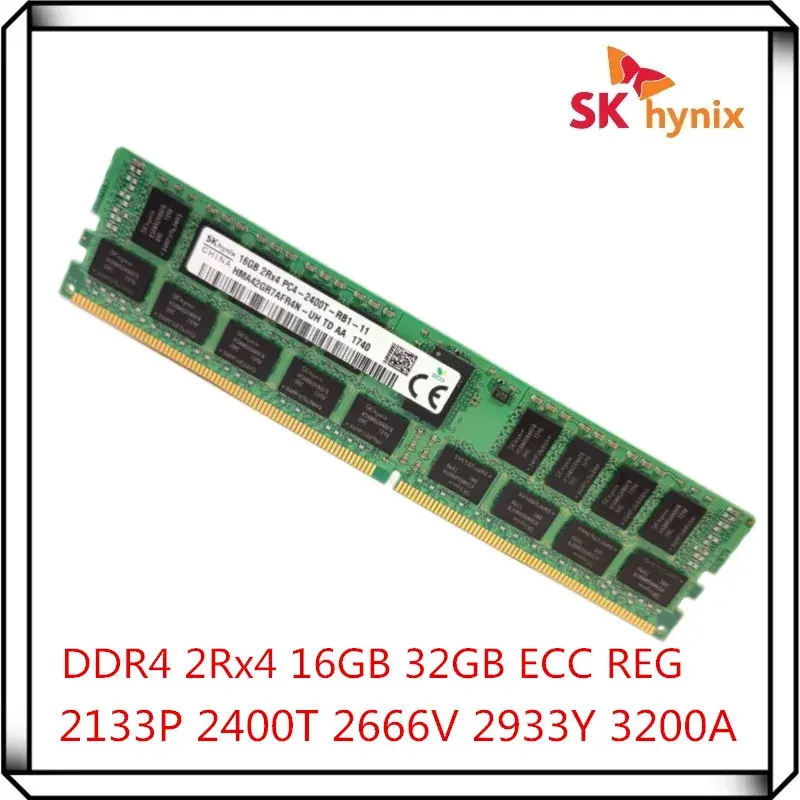 Hynix DDR4 16GB 32GB 2133P 2400T 2666V 2933Y 3200A 2RX4 PC4 2133MHz 2400MHz ECC REG RDIMM RAM 32G Memória de servidor