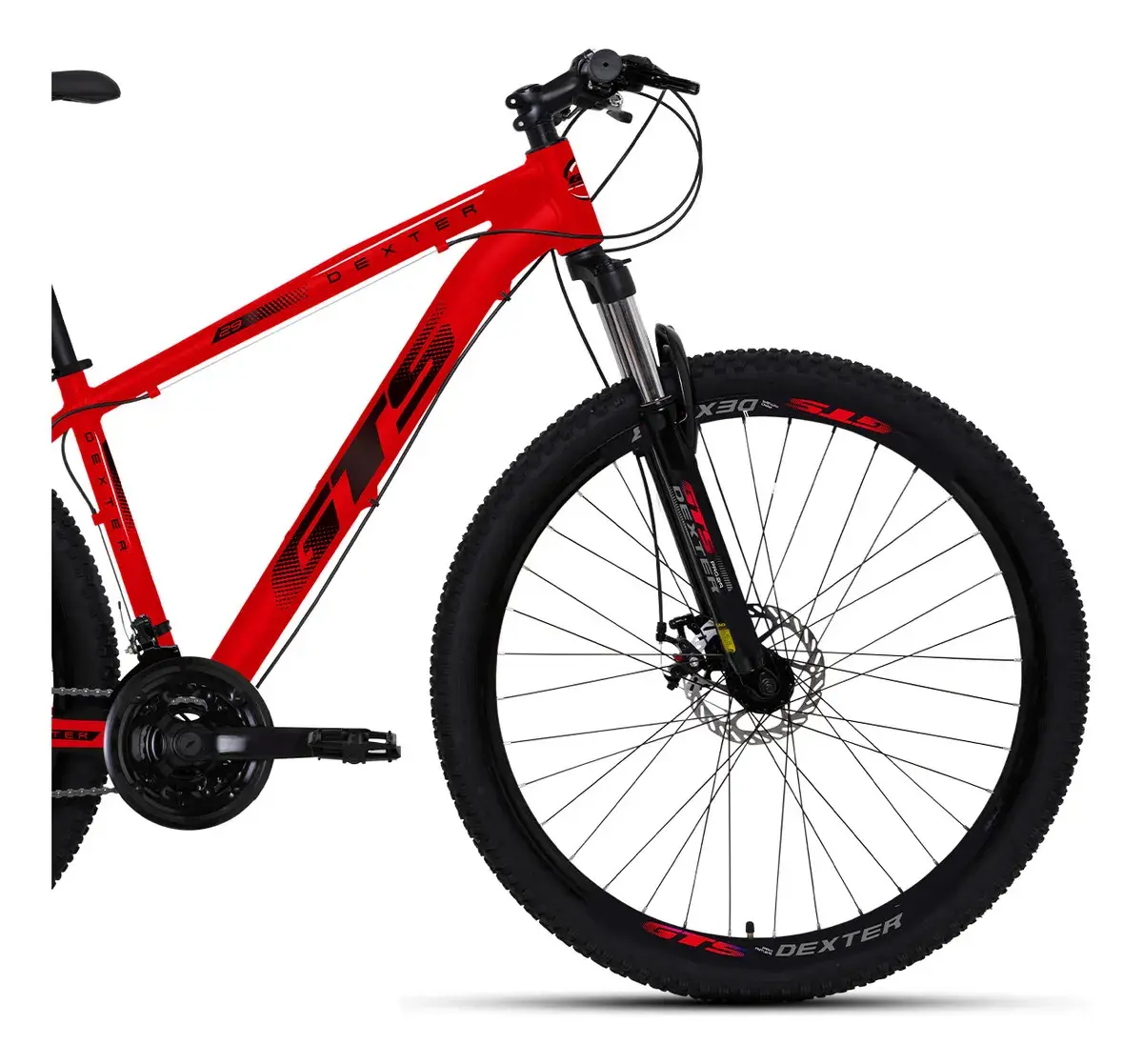 Bicicleta Aro 29 Gts Dexter 24 Marchas Freio A Disco Cor Vermelho Ferrari Com Preto Tamanho Do Quadro 17 thumbnail 2