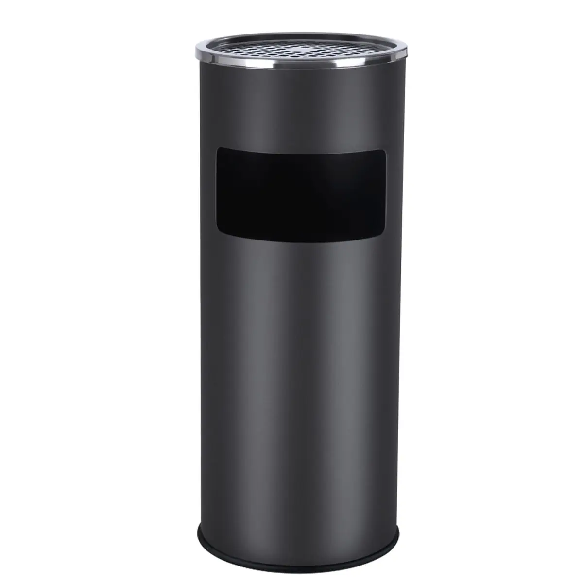 SONGMICS Cinzeiro de Pé com Balde Interno Removível, Lixeira de Aço para Escritório, Hotel e Jardim, 24,5 x 60,5 cm, Preto BRLTB17C