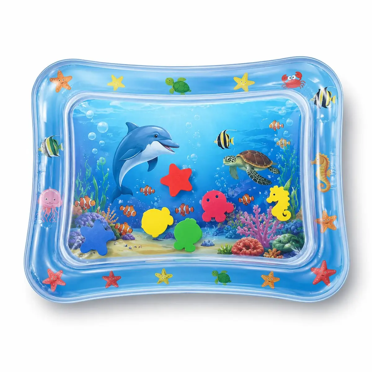 Tapete Inflável com Água para Bebê 69x50x8cm PVC Sensorial Tummy Time Estimulação Infantil Brinquedo Educativo - 1