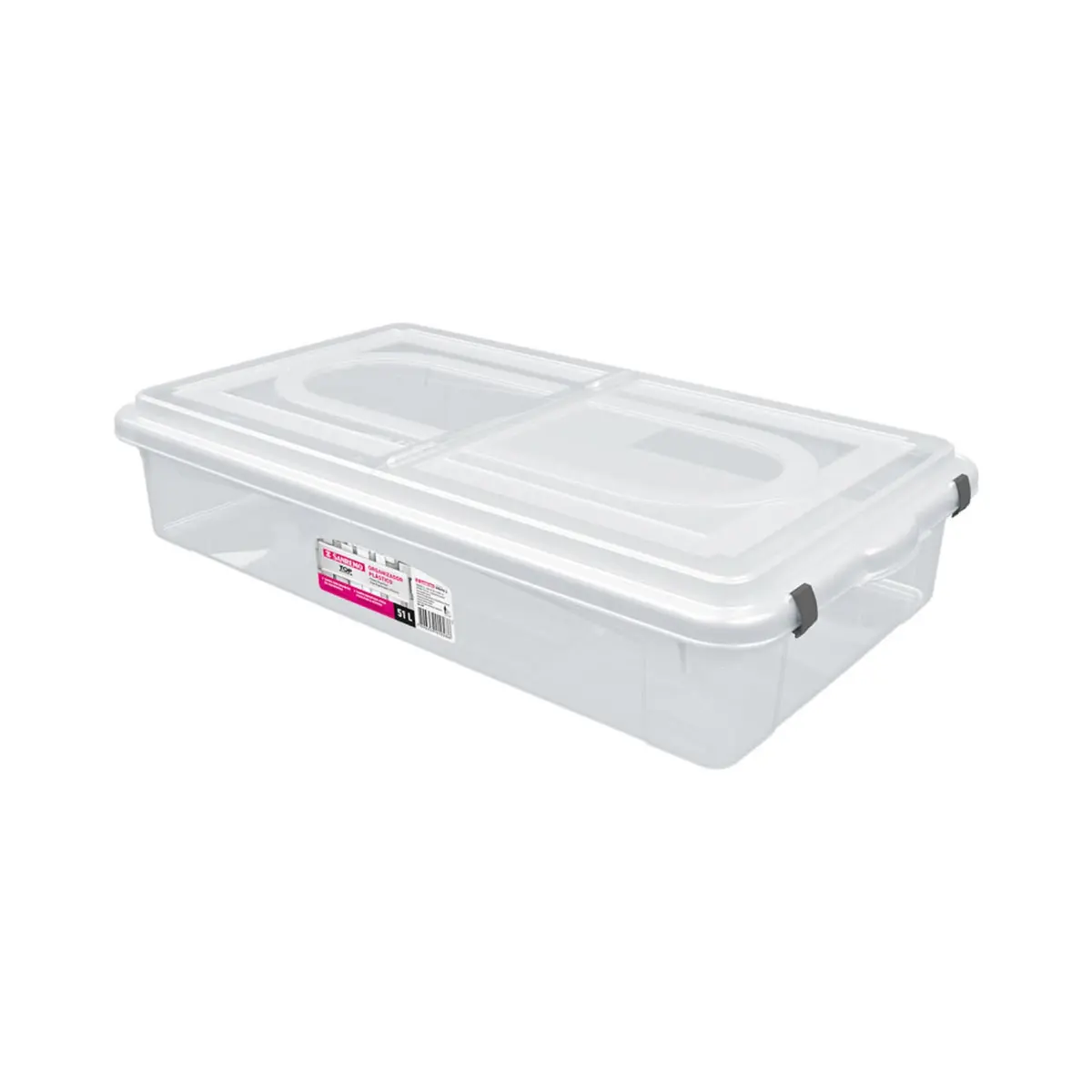 Sanremo - Caixa Organizadora Plástica de 51 Litros e Tampa com Travas, Linha Top Stock