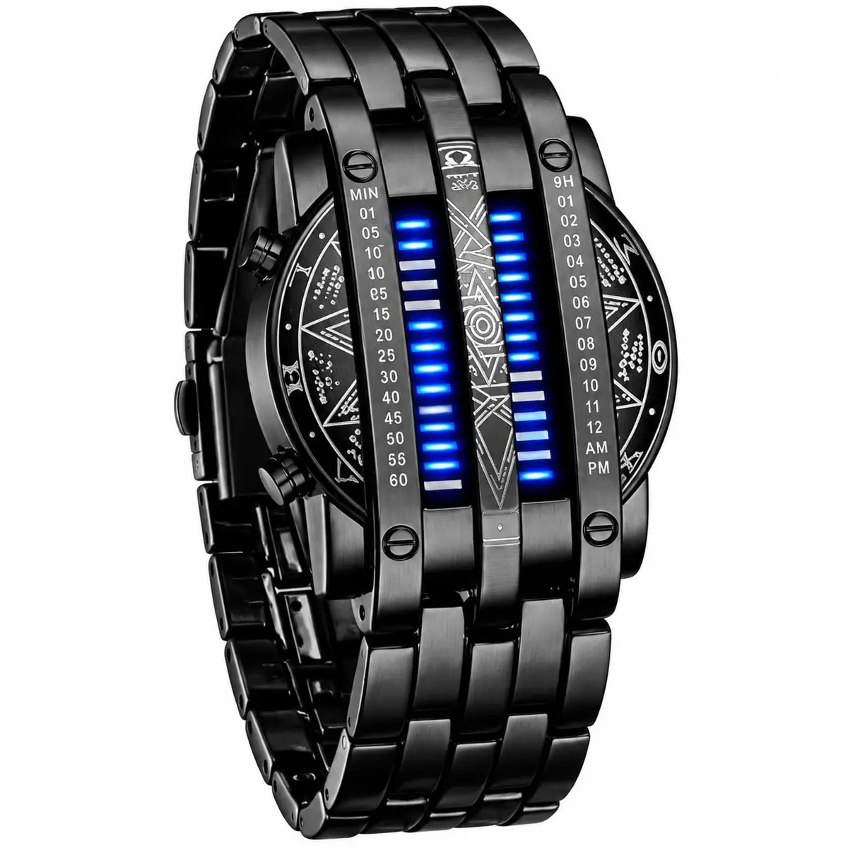 Relógio Masculino LED "Originals Round" em Aço Inoxidável com Visor Hardlex, Pulseira 22cm e Display LED – Moderno, Tecnológico e Autêntico – Acompanha Caixa Premium