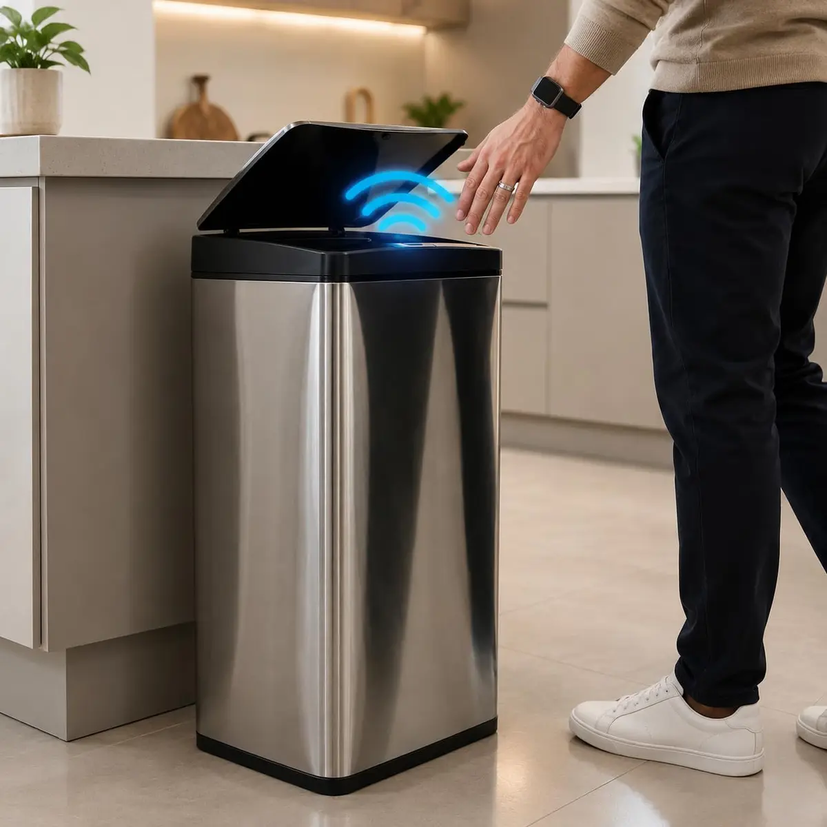 Lixeira Automática Czoinha Inox 50 litros Sensor Kitchen | abertura automatica
