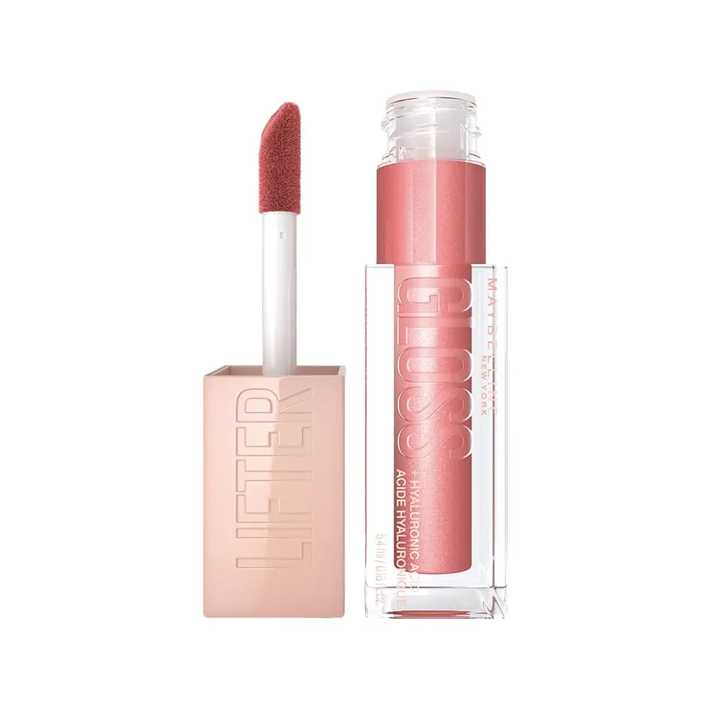 Maybelline NY Lip Lifter Gloss Brilho Labial com Ácido Hialurônico, Promove Lábios Volumosos, Hidratados e Cheios de Brilho, Aplicador XL para Make Glow, Cor Moon, 5.4ml