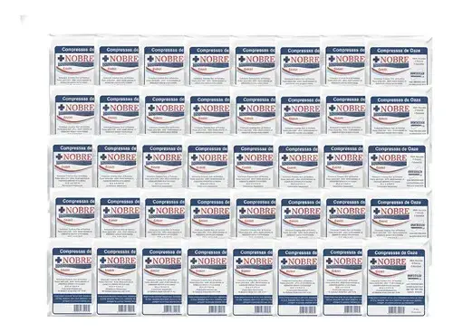 500 Compressa De Gaze Estéril 13 Fios Nobre (50 Pacotes C/10) - 1