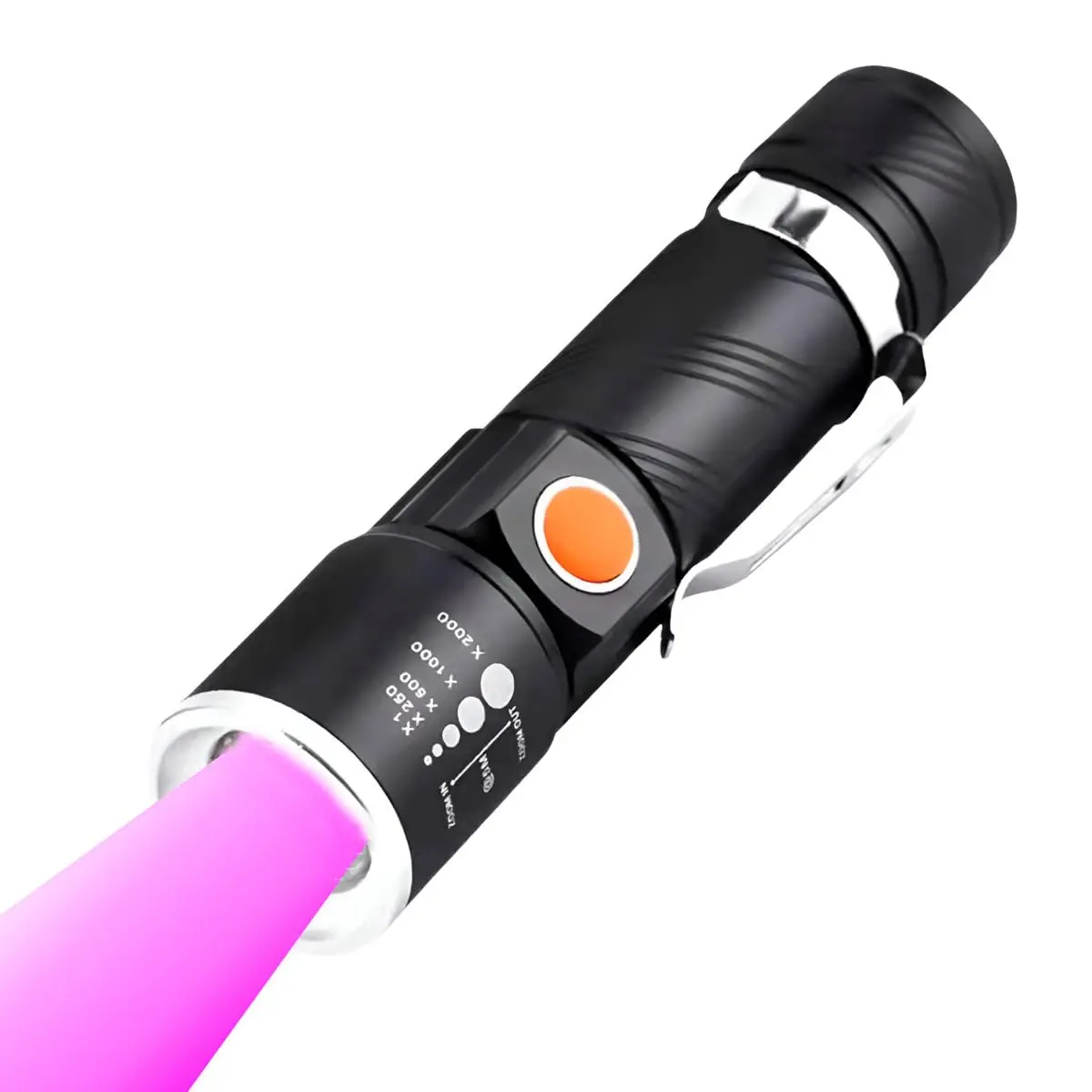 Lanterna LED UV Luz Negra Ultravioleta Recarregável Caça Escorpião | Potente Inseto Aranha Urina Gato Pets Manchas Animais
