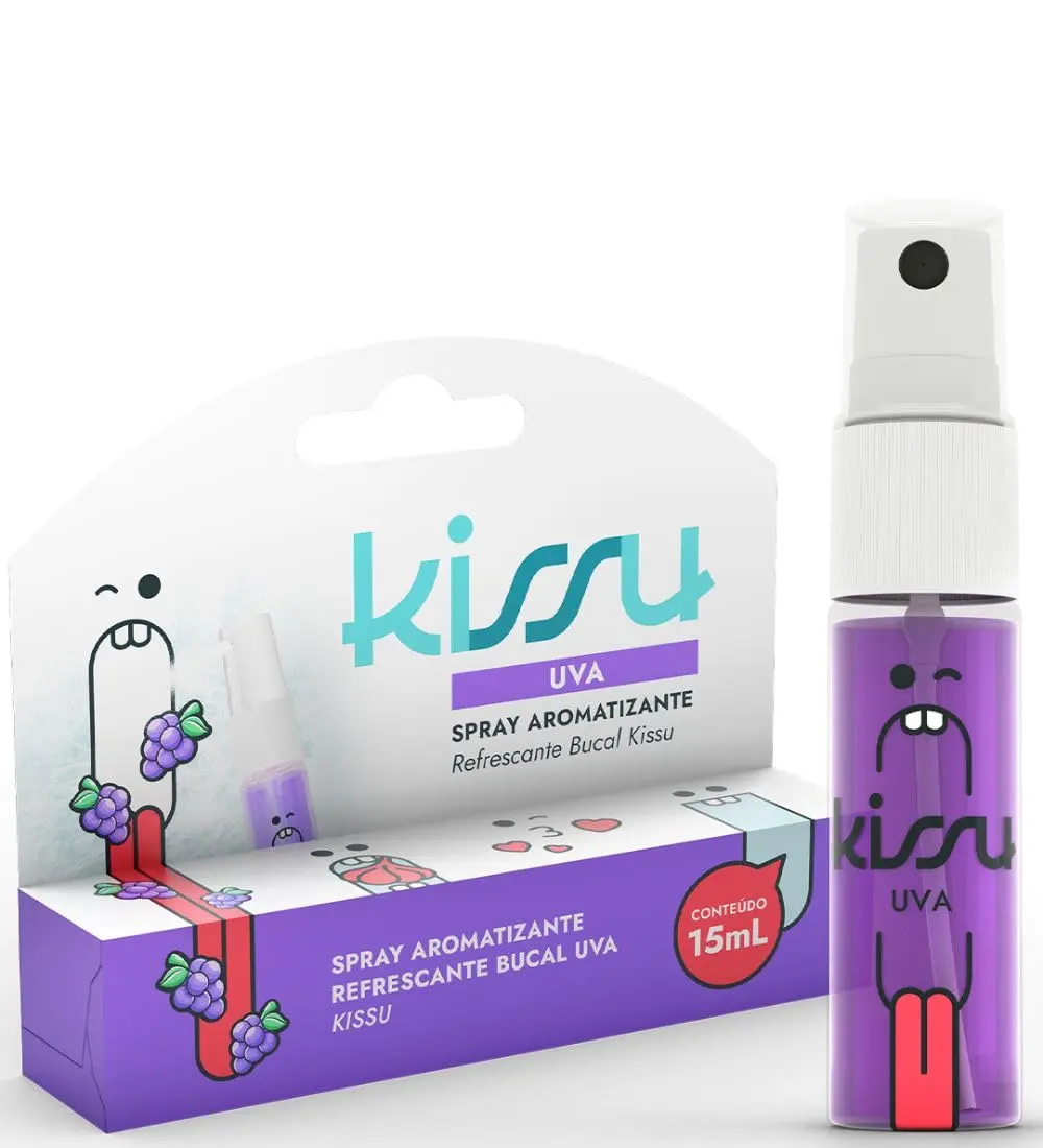 Kissu Spray Bucal Uva 15ml | Refrescância máxima e hálito puro - 1