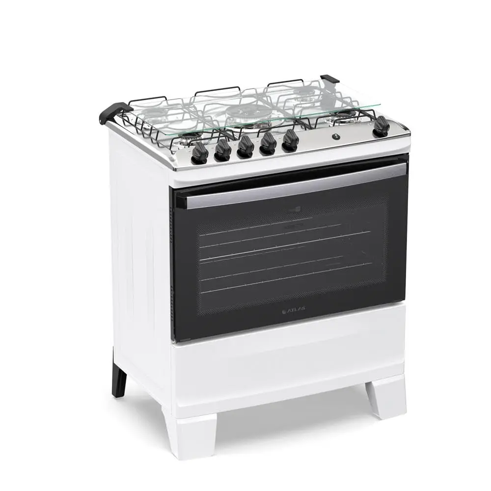 Fogão 5 Bocas Atlas Agile Up com Mesa de Inox A Gás Bivolt