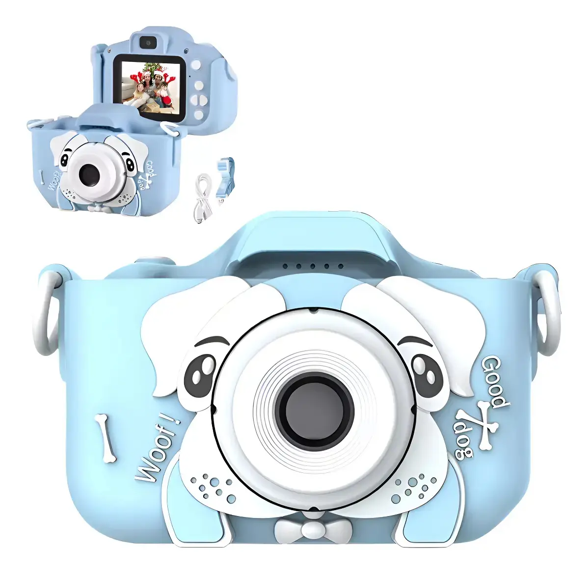 Máquina Fotográfica Infantil Digital Vídeos Hd Fotos Jogos Cor Azul Cachorrinho