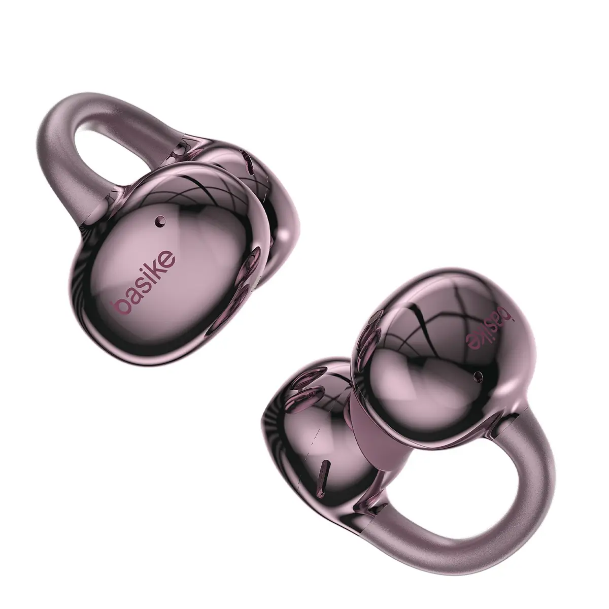 Fone de Ouvido Bluetooth Clip-on, Basike Ba-T20, Condução Óssea (Roxo) | Sem Fio Open Ear-Clip, Certificação Hi-Res, ENC para Chamadas, IPX6, Bateria de Longa Duração e Conexão Multiponto - 1
