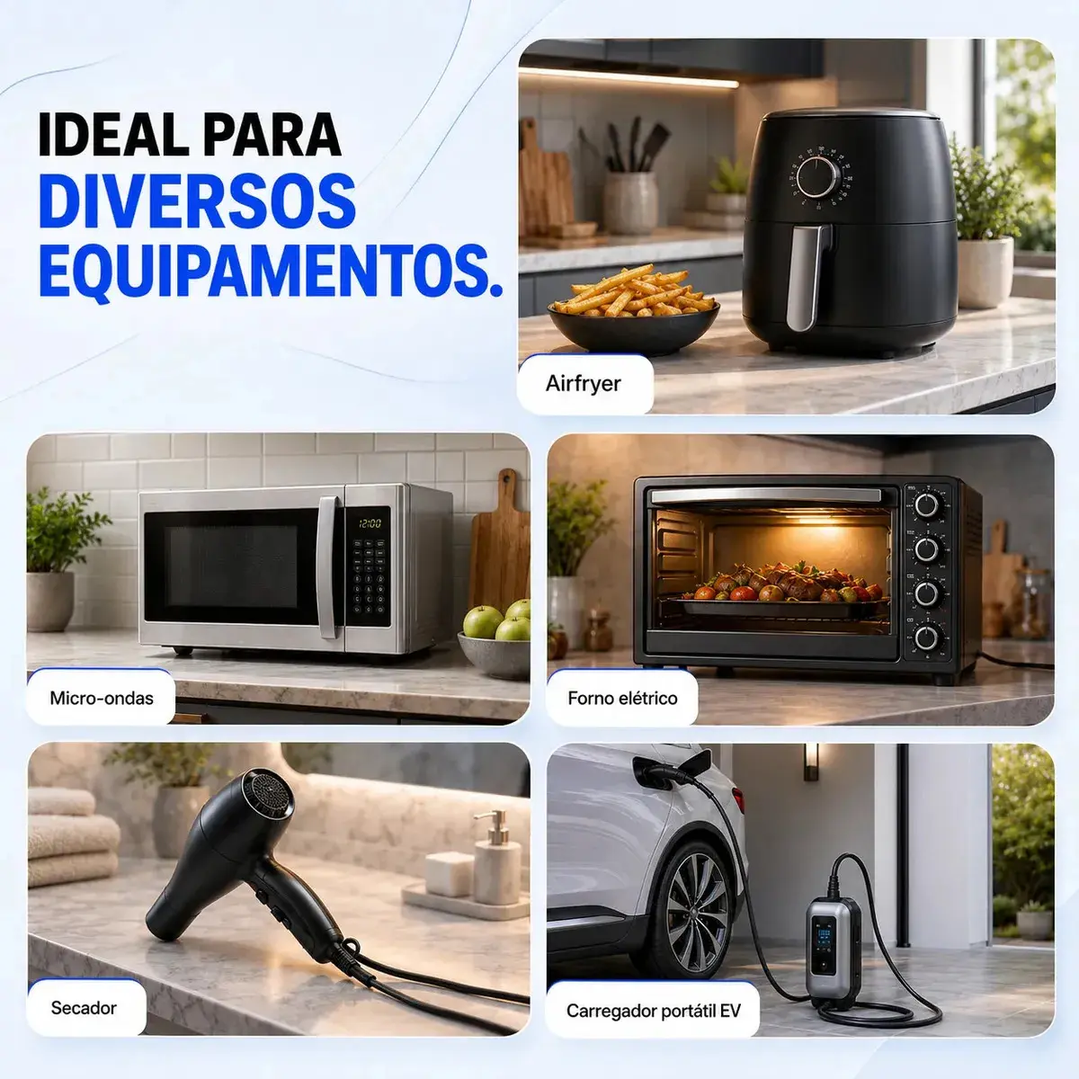 Adaptador Tomada 20a P/ 10a Carregador Carro Elétrico Bivolt Two Lef thumbnail 6