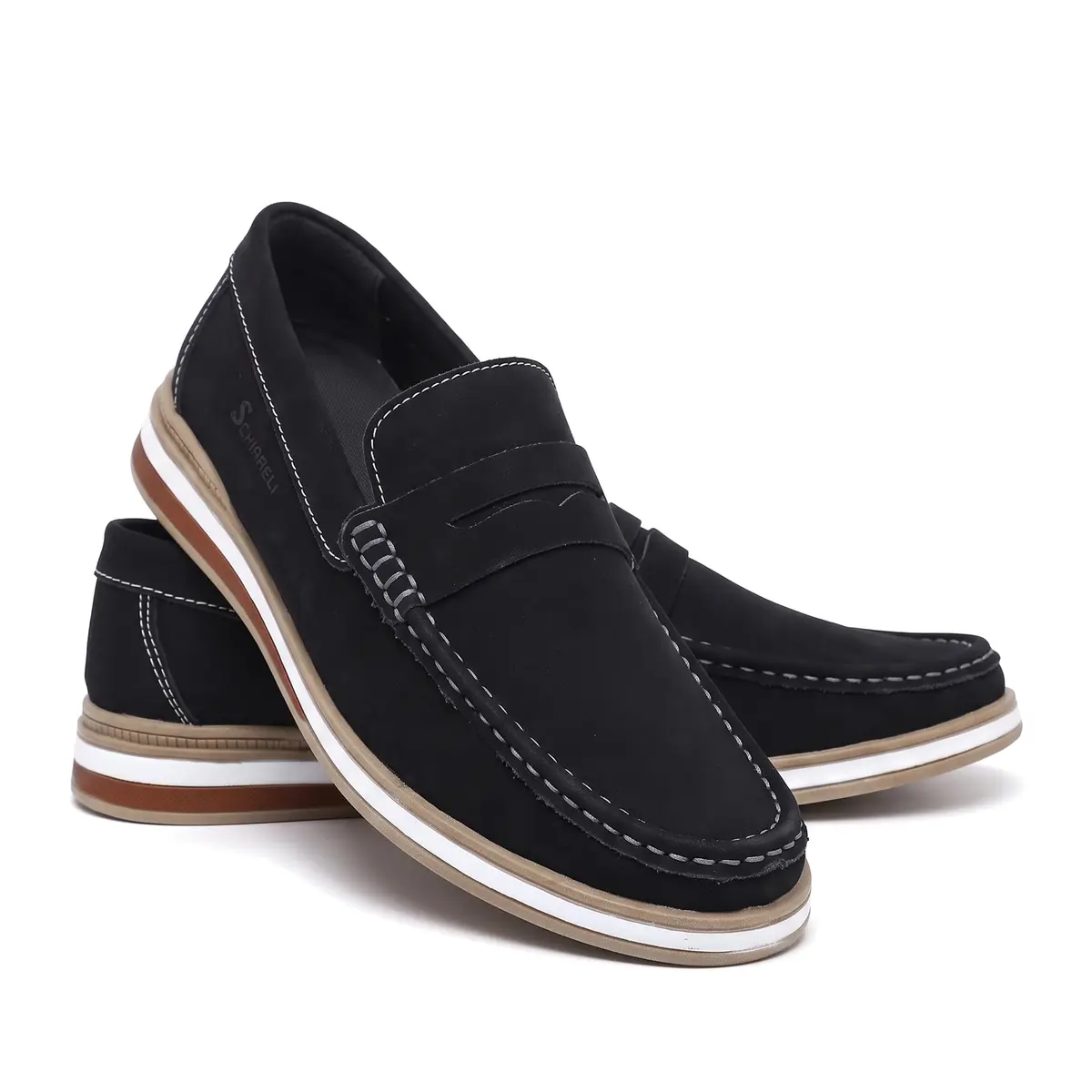 Sapato Social Masculino Dockside Elegance Couro Legítimo Blaqueado 2024