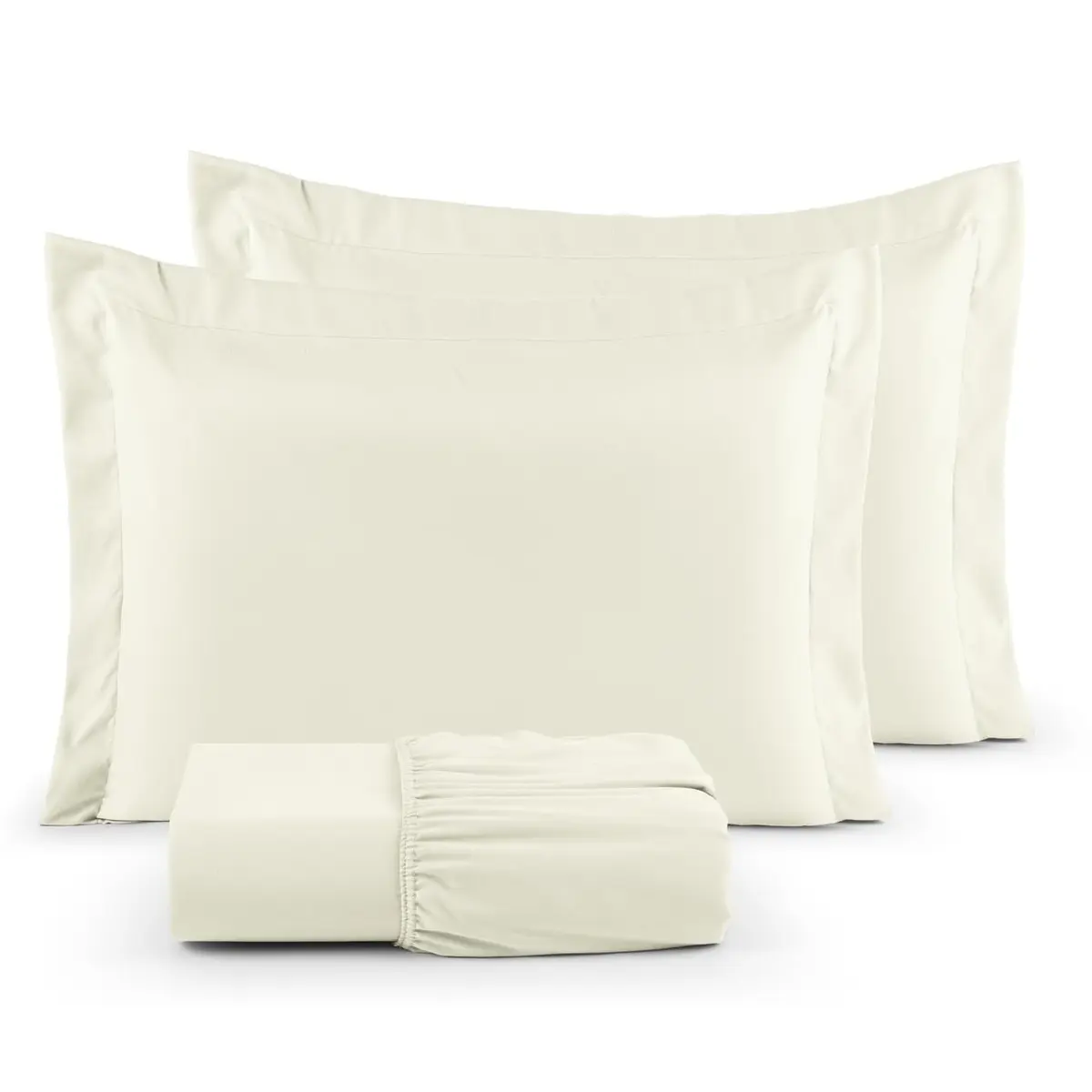 Jogo de Cama Casal Padrão 400 Fios Percal 03 Peças Com Aba Americana, Antiácaro, Anti-pilling com Toque Macio (Off-White)