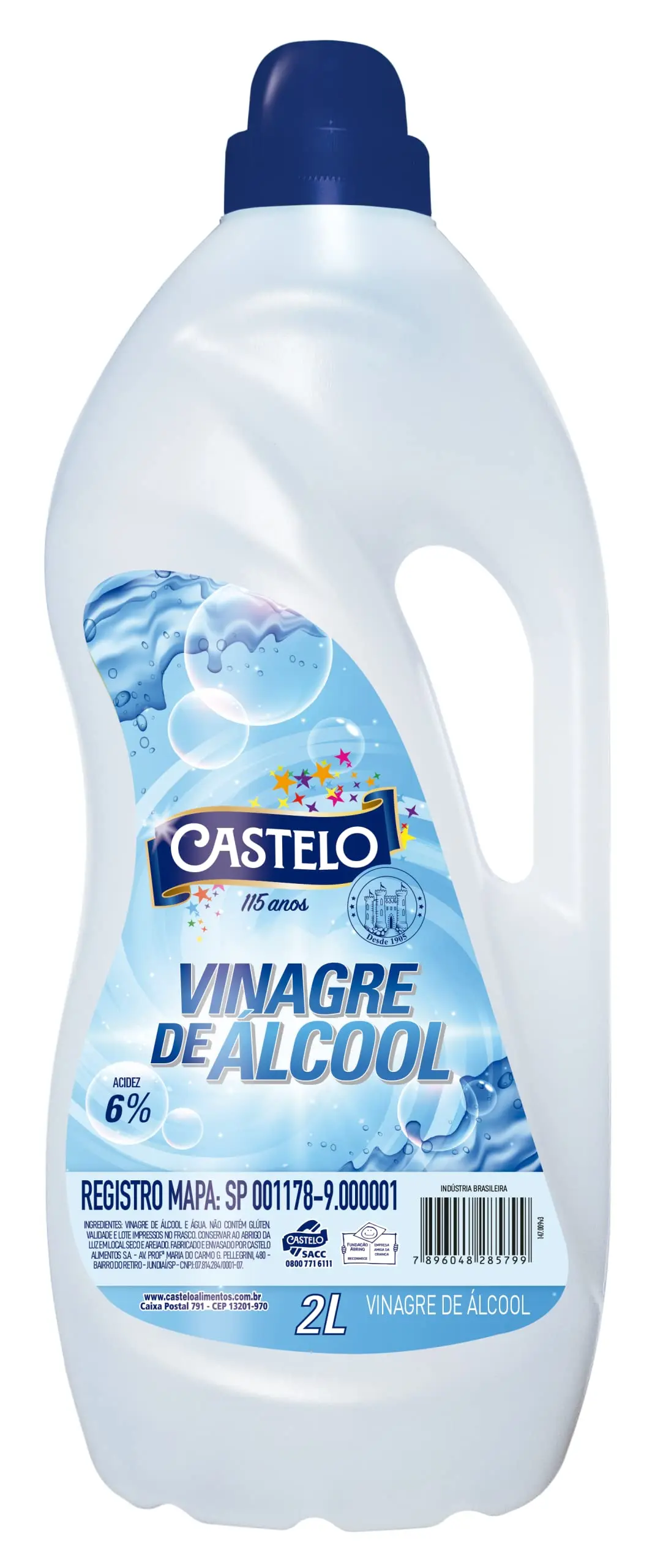 Vinagre de Álcool 6% para Limpeza - Castelo - 2lts - 1