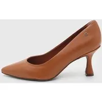 Scarpin Feminino Capodarte Couro Salto Médio Marrom - 1