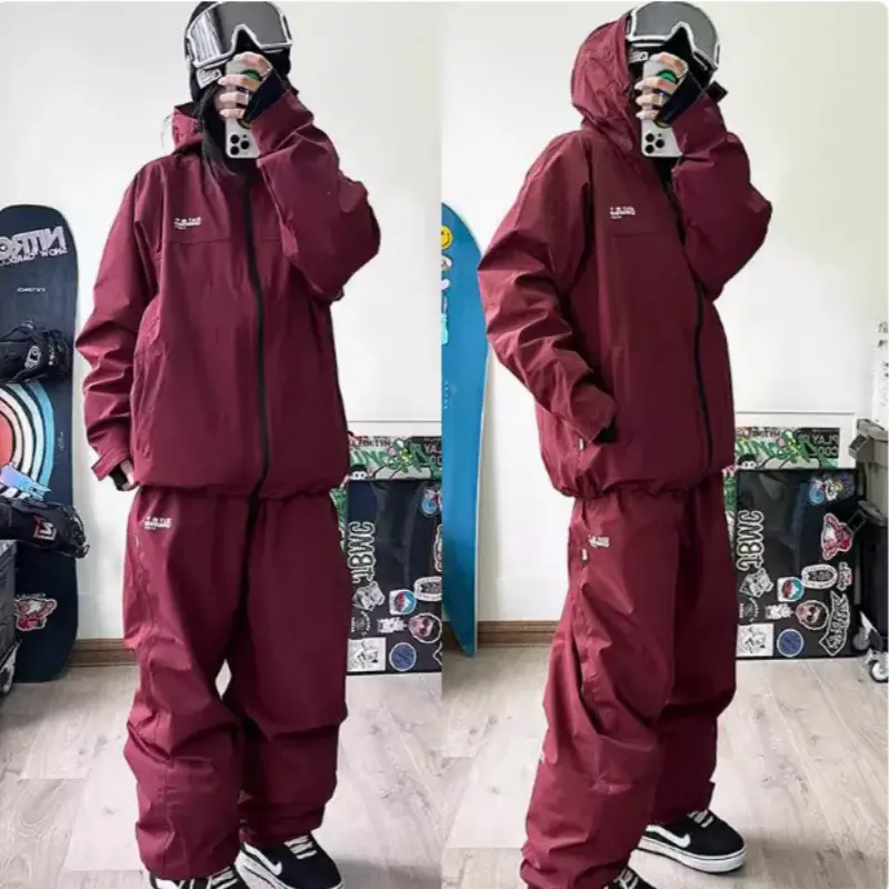 Conjunto de Roupa de Esqui Unissex John Snow 2025 Novo para Casal, Tipo Solto, Impermeável e Térmico, Calças e Jaquetas de Esqui - 1
