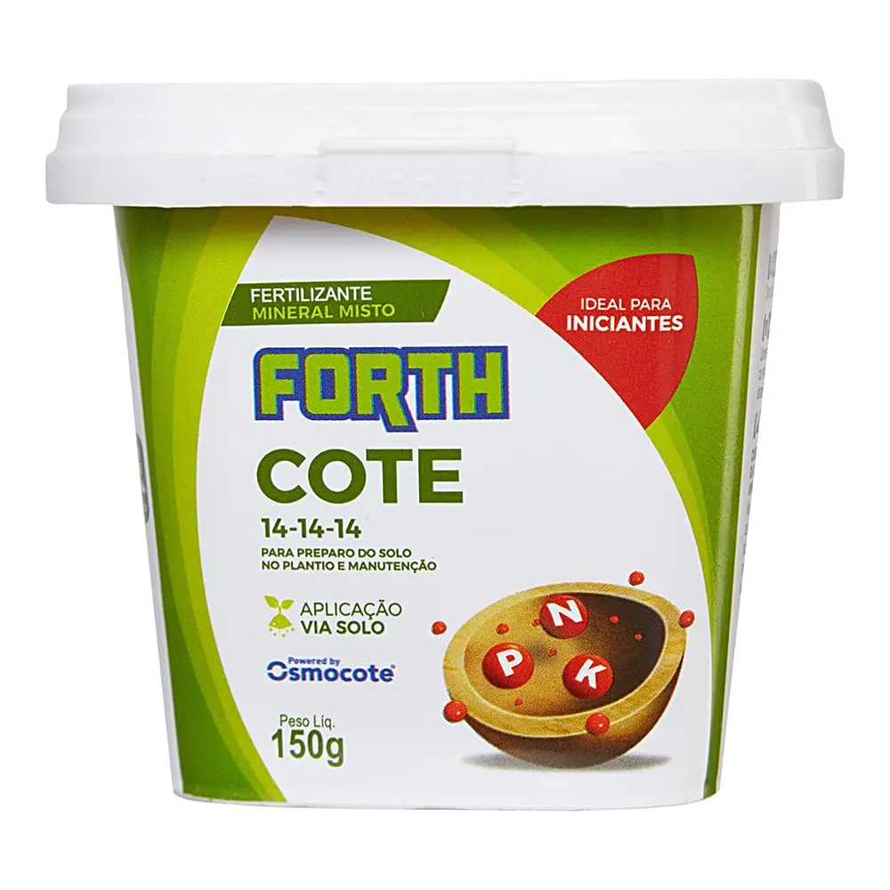 Forth Cote Classic, Fertilizante Encapsulado, NPK 14-14-14, Liberação Lenta, Balde 150g