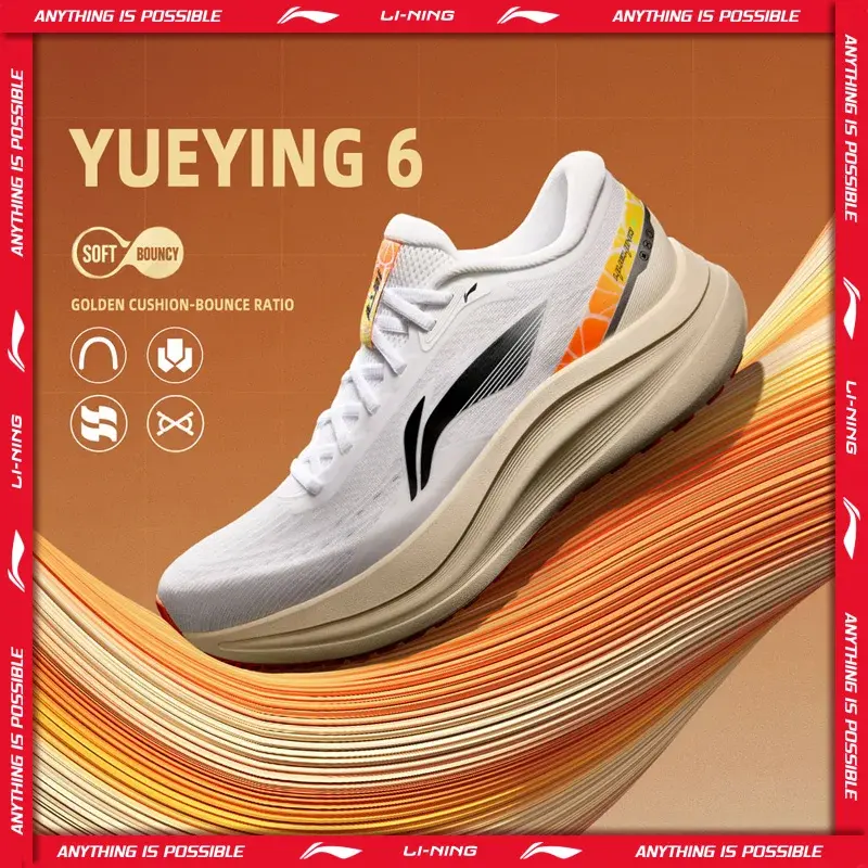 Tênis de Corrida Masculino Li-Ning YUEYING 6 com Amortecimento Otimizado e Biqueira Larga, Suporte Estável TEMPO BOUNSE, Tênis LiNing ARHW017
