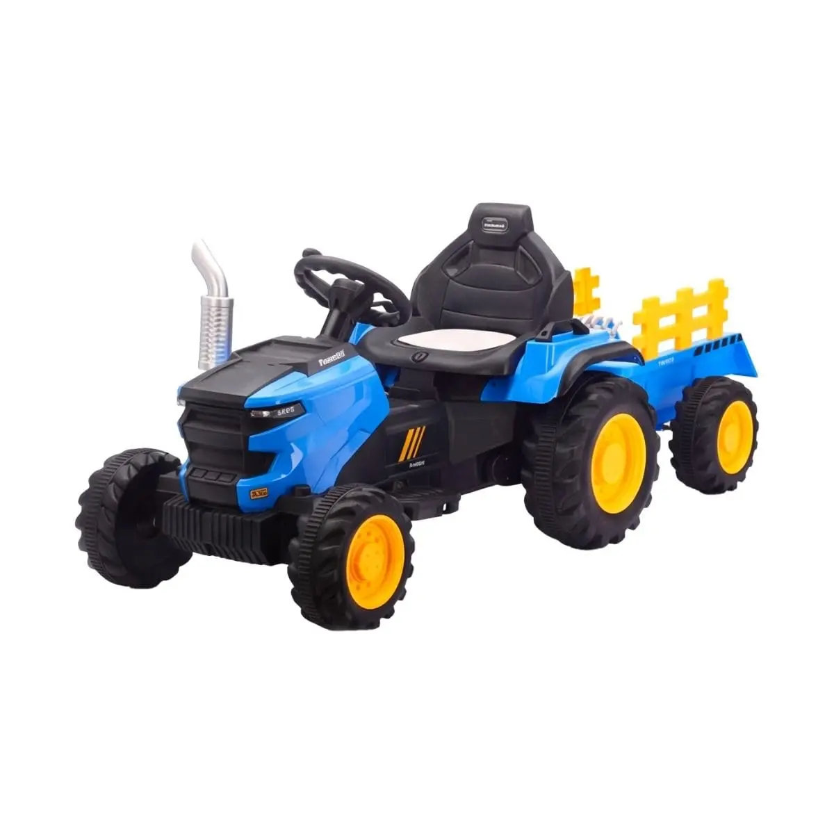 Carro Elétrico Mini Trator Infantil Bateria 12v Reboque Marcha Frente/Ré Bluetooth LED Maxi Toys (Azul) - 1