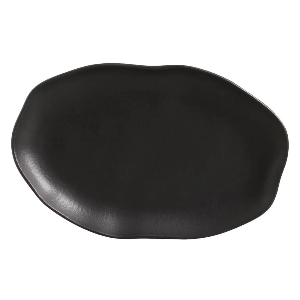 Porto Brasil Conjunto com 4 Travessas Oval Rasa Média Bio Preto Matte 30X20cm