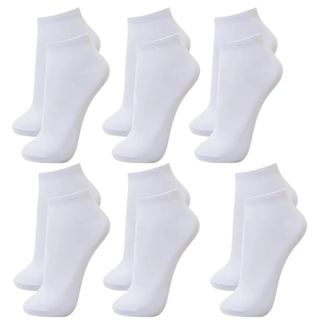 Meia Cano Curto Kit 6 Pares Meias Esportiva Branca, Meia Soquete - Ideal para Esporte e Uso Diário, Adulto Unissex.