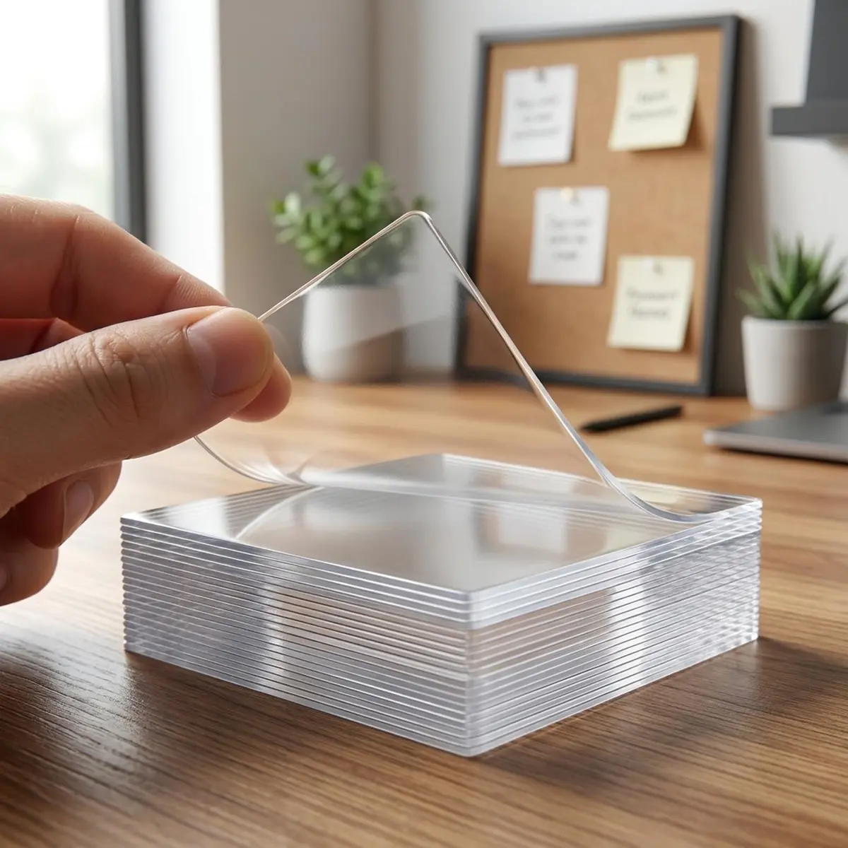 Kit 20 Adesivos Fita Dupla Face Transparente Quadrados Sem Furar VARENZIA | Kit com 20 adesivos quadrados de fita dupla face transparente, fixação forte sem furar parede e remoção limpa