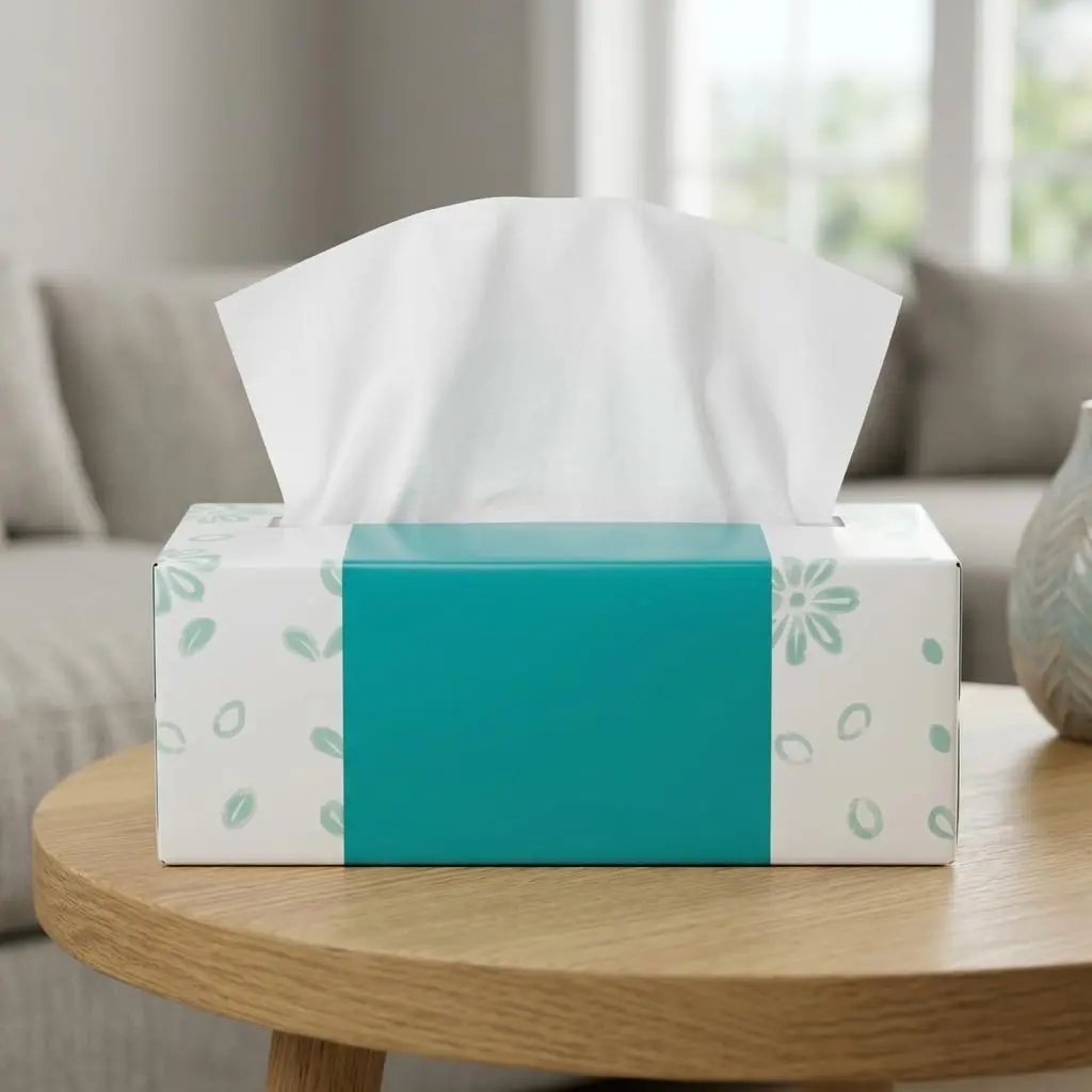 Kit com 5 Caixas de Lenços de Papel Faciais 4 Camadas, 80 Lenços por Caixa, Extra Macios e Resistentes, Alta Absorção, Papel Tissue para Uso Diário, Casa e Escritório