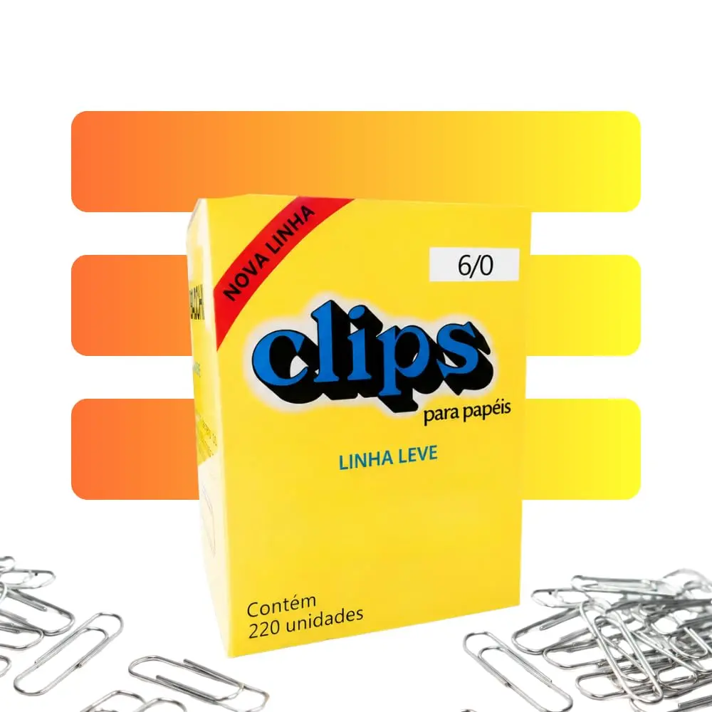 Clips 6/0 220 Unidades Aço Galvanizado Prendedor Papel Metálico 4,4cm | Clipe Versátil para Documentos Anticorrosão Escritório