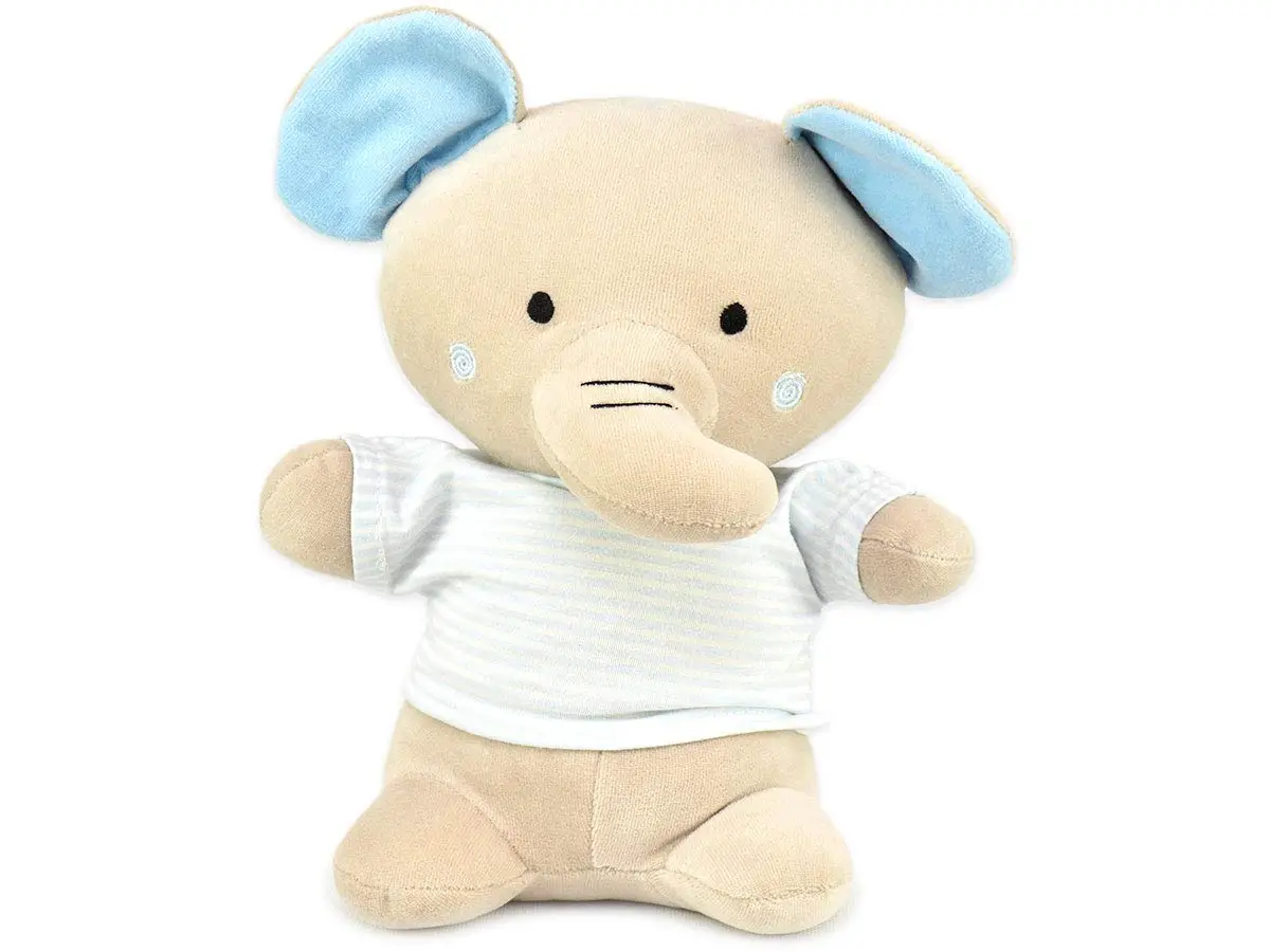 Zip - Elefante Camiseta Listrada Azul bebê - 1