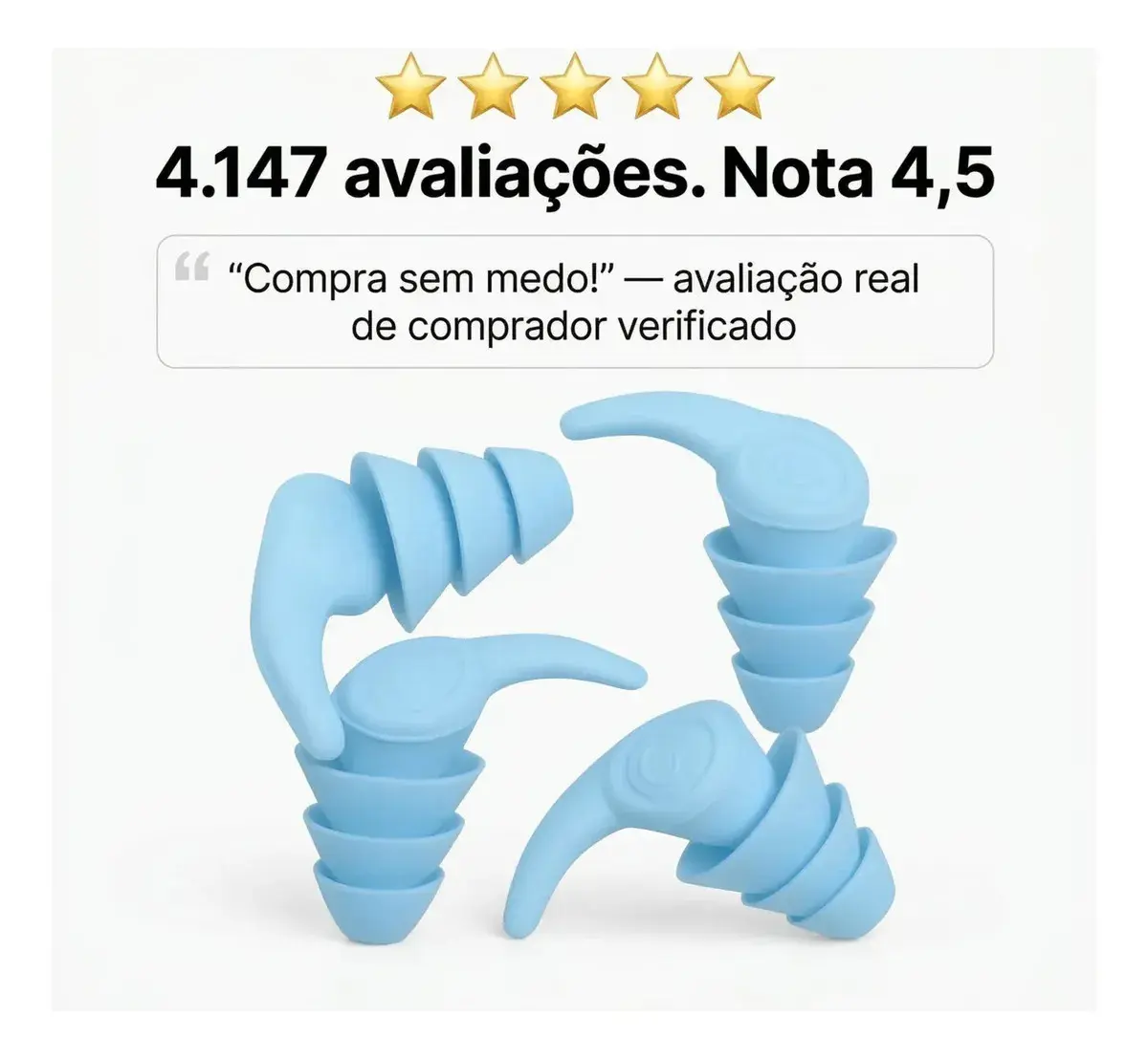 Tampão de Ouvido Universal de Silicone Reutilizável com Estojo - Kit 2 Pares thumbnail 8