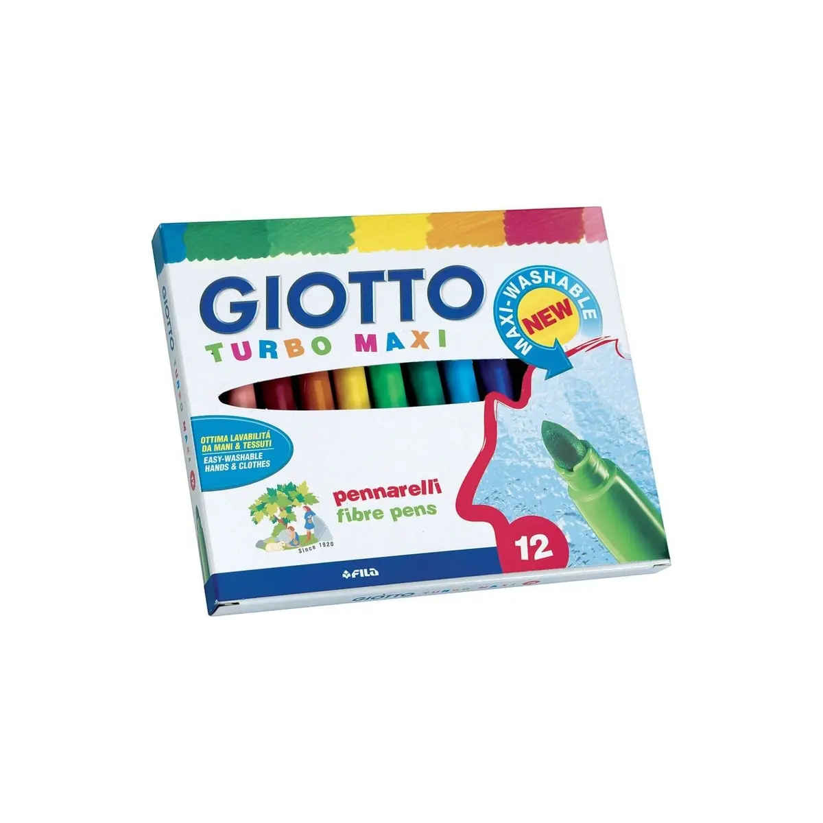 Caneta Hidrocor, Giotto, Turbo Maxi, 076200SA, 12 Cores