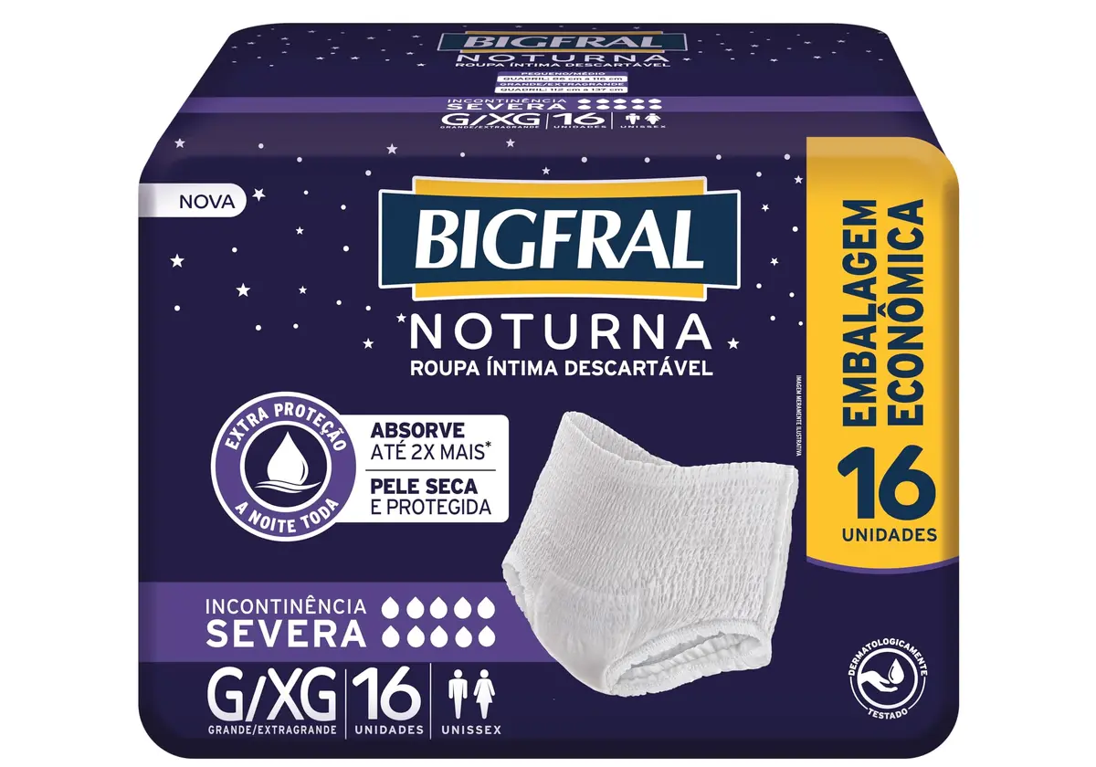 Roupa Íntima Bigfral Noturna G/XG 16 Unidades - 1