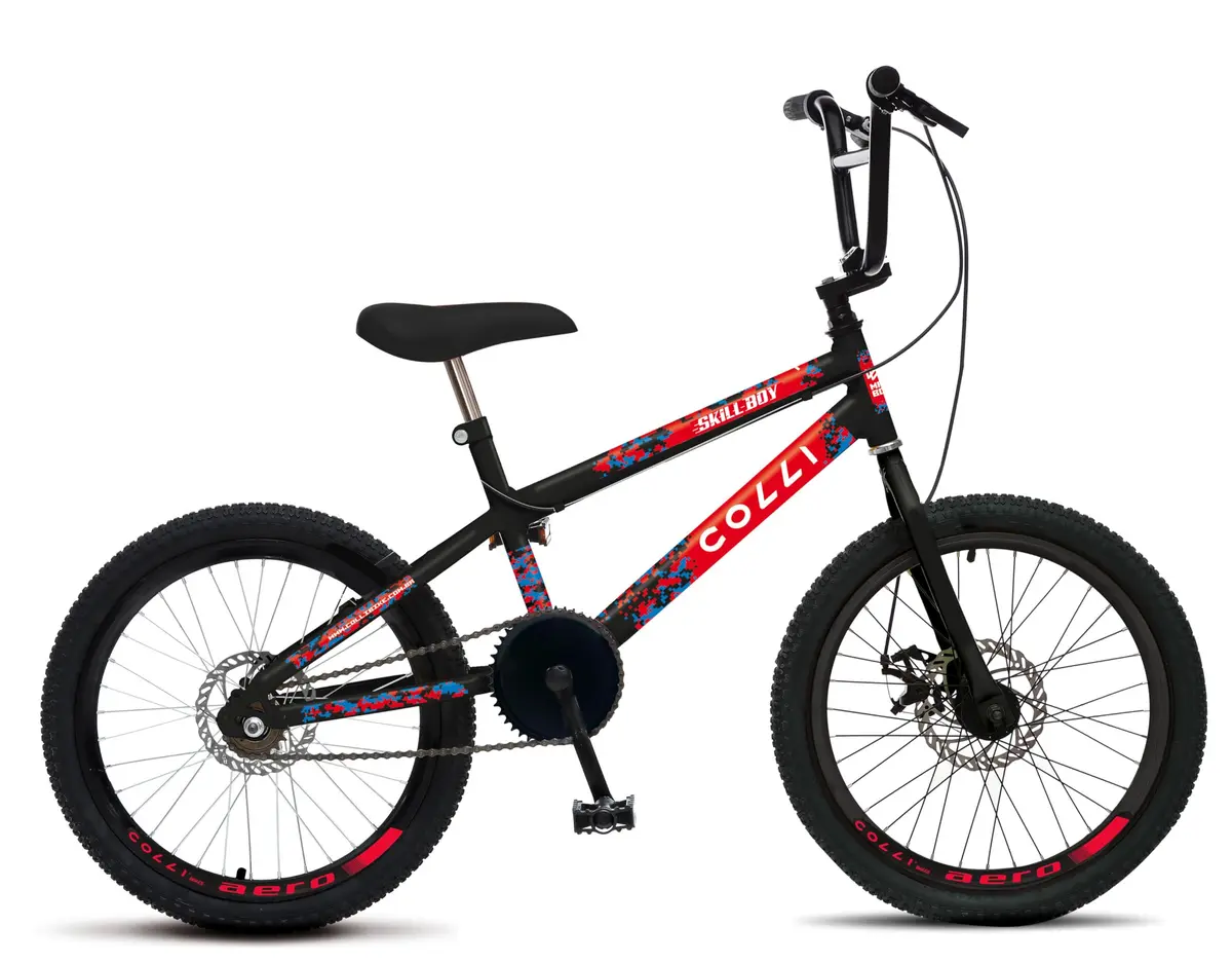 Colli Bike, Bicicleta Colli SKILL BOY, Aro 20 Aero, Guidão Cross BMX, Tam 14., 36 Raias, Freios a Disco Dianteiro e Traseiro, Descanso Lateral