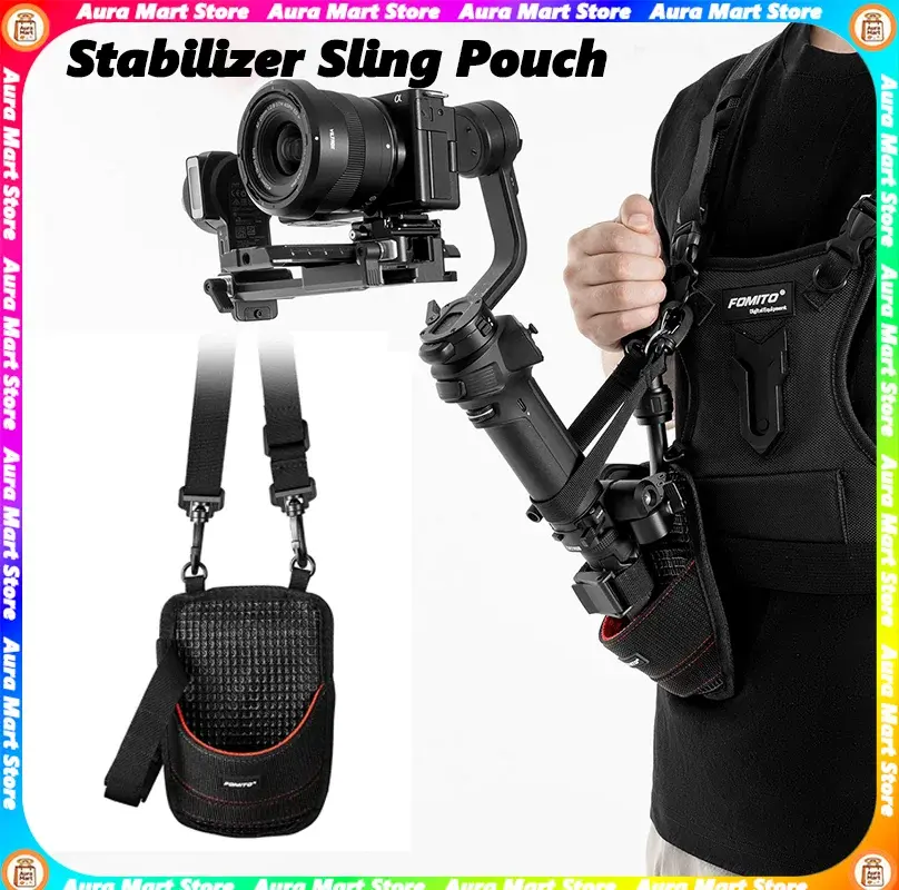 Estabilizador de Câmera FOMITO com Suporte de Ombro e Tripé, Bolsa de Cintura para Gimbal Dji, Monopés e Varas de Pesca - 1