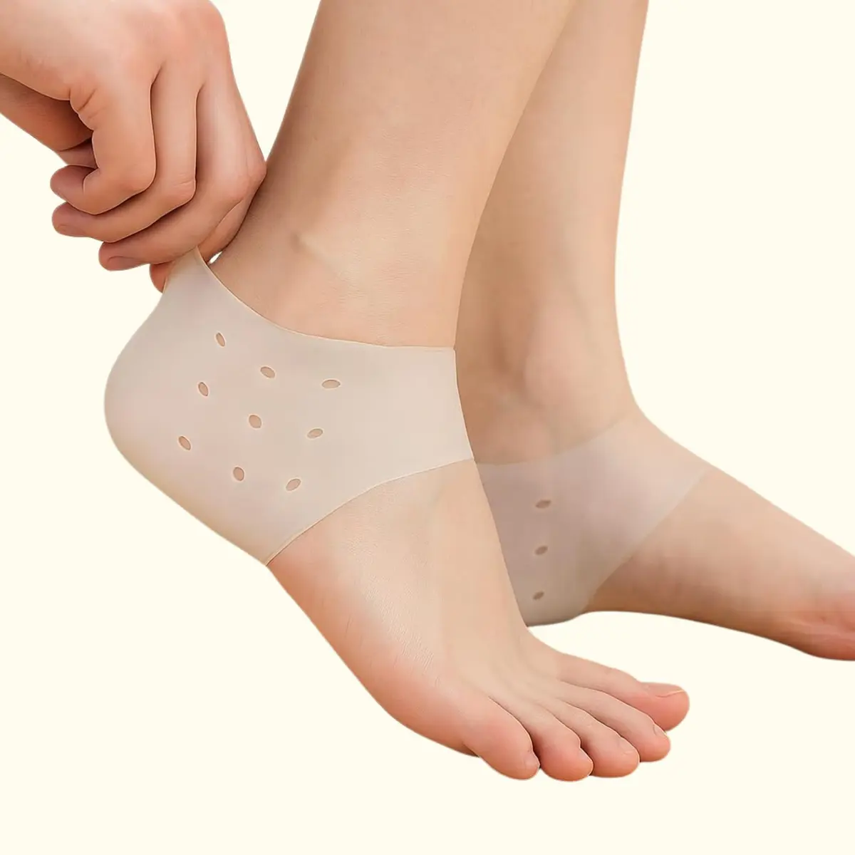 Palmilha Ortopédica Protetor de Calcanhar de Silicone Fascite Plantar e Esporão de Calcâneo - Alívio Imediato, Conforto Invisível, Ajuste Universal, Proteção Antirachaduras, Ideal para Esportes e Uso Diário