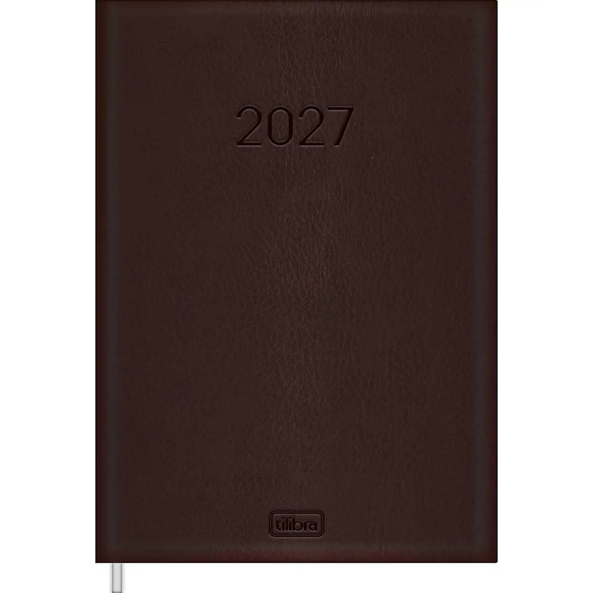 Tilibra - Agenda Executiva Costurada Diária 14,5 x 20,5 cm 2027 - Marrom