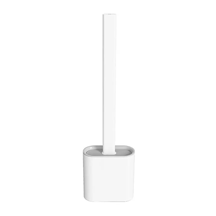 Conjunto de escova e suporte de silicone para vaso sanitário da FANZHOU, escova e suporte de limpeza profunda para limpar os cantos do vaso sanitário facilmente