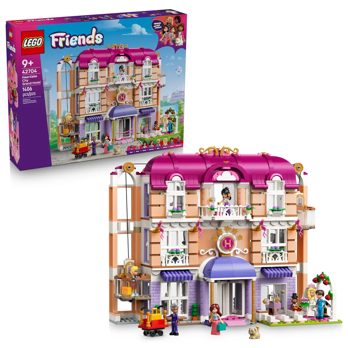 LEGO Friends O Grande Hotel da Cidade de Heartlake 42704 | Brinquedo De Construção, Meninas E Meninos, Anos 9+, Casa De Bonecas Com 6 Mini Bonecas, 1406 Peças - 1