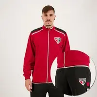 Agasalho São Paulo Trilobal Tricolor Vermelho e Preto